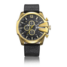 6839gold cas les montres de gros cadran de montre de sport de cadran plaqué par 3eyes, montre multifonctionnelle de sports de quartz pour les hommes